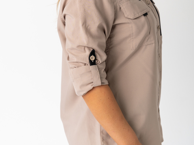 Superior Ladies Syzmik Fishing Shirt Sand (Each) - SUP-FISH-L-SAND-XXX